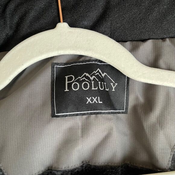 Pooluly Ski Jacket Mens XXL Gray Waterproof Windbreaker Hooded Fleece Lined - Picture 9 of 10